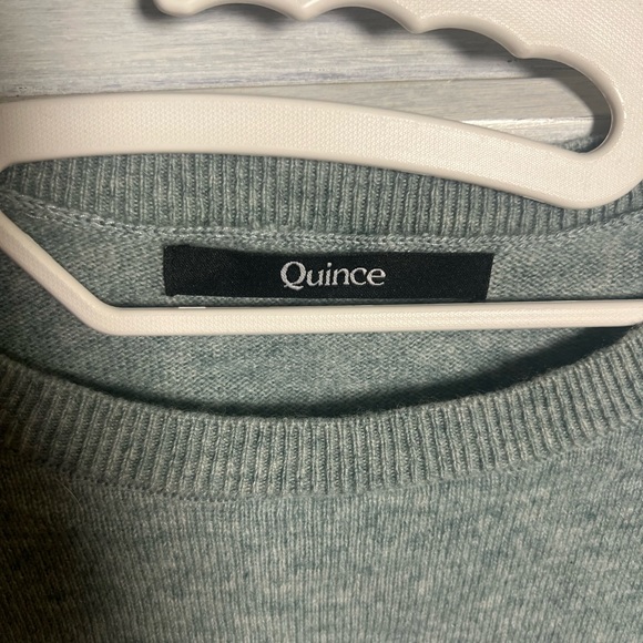 Quince Light Green Heather Mongolian Cashmere Crewneck Sweater Soft Cozy - Picture 6 of 8